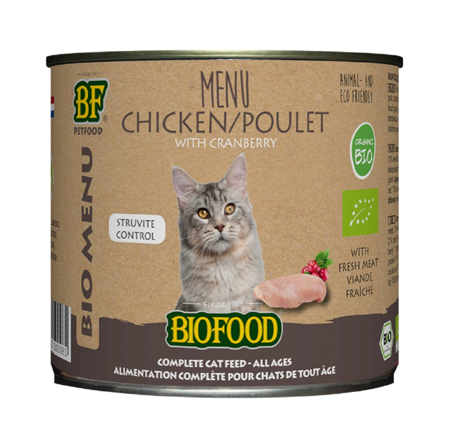 Pâtée bio de chez biofood au poulet pour chat