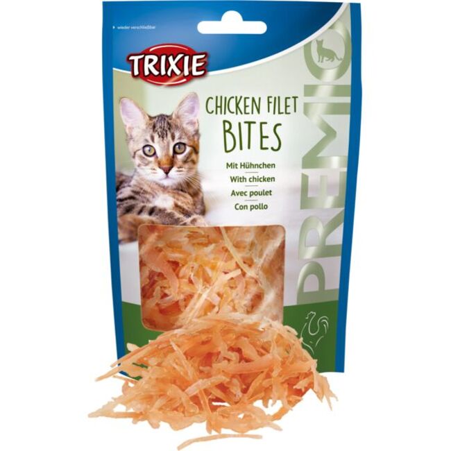 friandise chicken filet bites pour chat de chez tixie