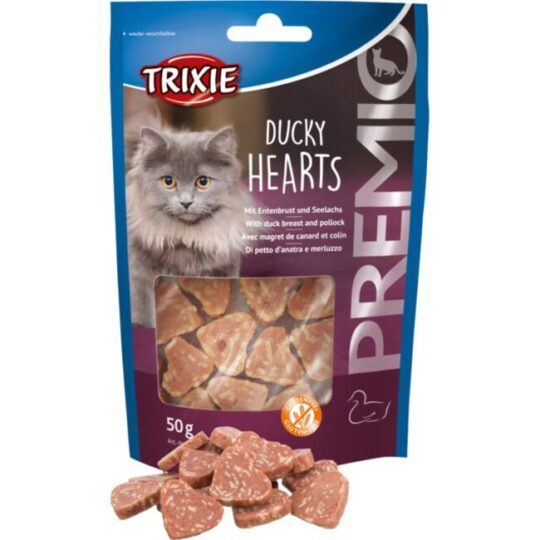 friandise premio ducky hearts pour chat de chez trixie