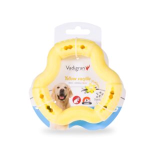 Jouet chien TPR anneau Yellow Vanilla 12cm